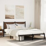  Metalni okvir kreveta bez madraca smeđa boja hrasta 150x200 cm | shoptok.hr