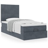 vidaXL Otomanski posteljni okvir z vzmetnicami siv 90x190cm žamet Cene