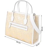 Guess Ročna torbica 'SILVANA' pesek / bela | Shoptok.si