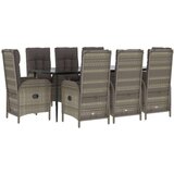  9-dijelni vrtni blagovaonski set crno-sivi od poliratana | shoptok.hr