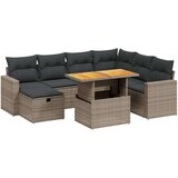 vidaXL 8-dijelni set vrtnih sofa od poliratana s jastucima sivi | shoptok.hr