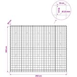  Gabion s žicom debljine 3,5 mm i mrežom 10x10 cm 250x30x200 cm | shoptok.hr