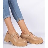 Gemre Brown platform derby shoes made of eco-leather Belever | Shoptok.si