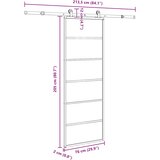  Klizna vrata s priborom 76 x 205 cm od ESG stakla i aluminija | shoptok.hr