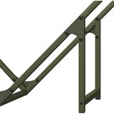 vidaXL stojalo za drva z lesenim vrhom olivno zelene 80x25x80 cm | Shoptok.si