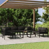  The Living Store Vrtna sedežna garnitura 9-delna z blazinami aluminij antracit - Vrtna Sedežna Garnitura, (21463330) | Shoptok.si
