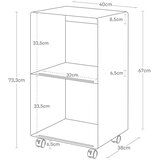 YAMAZAKI Crni metalni regal na kotačima 40x73x38 cm Tower – | shoptok.hr