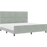  Postelja Svetlo siva 200x200 cm Žamet, (22049904) | Shoptok.si