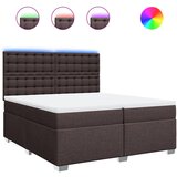 vidaXL Box spring postelja z vzmetnico temno rjav 200x200 cm blago, (21302410) Cene