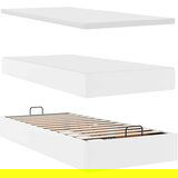 Okvir kreveta s madracima čisto bijela 180x200cm umjetna koža | shoptok.hr