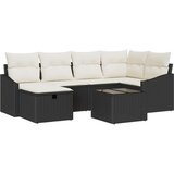 vidaXL 7-delni vrtni kavč set z blazinami črne poli ratan | Shoptok.si