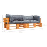  2-dijelni vrtni set sofa od paleta sa sivim jastucima borovina | shoptok.hr