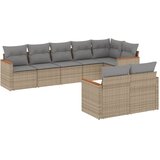 8-dijelni set vrtnih sofa s jastucima bež od poliratana | shoptok.hr