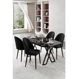 Hanah home Set trpezarijskog stola i stolica (5 delova) Kaye Black Marble Black | Eponuda.com