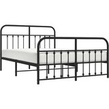  Metalni okvir kreveta uzglavlje i podnožje crni 140x200 cm | Eponuda.ba