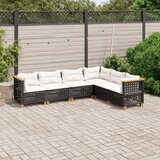 vidaXL 6-dijelni set vrtnih sofa s jastucima crni od poliratana | shoptok.hr