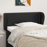  Uzglavlje s ušima crno 93x23x78/88 cm od umjetne kože | shoptok.hr