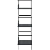 Police za knjige s 3 razine crne 60 x 27,6 x 90,5 cm drvene | Eponuda.com