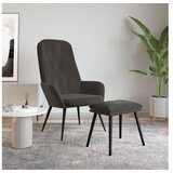  Stol za sproščanje s stolčkom temno siv žamet | Shoptok.si