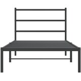  Metalni okvir za krevet s uzglavljem crni 100x200 cm | shoptok.hr