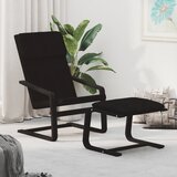  Stolica za opuštanje s tabureom od tkanine crna | shoptok.hr