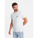 Ombre Men's cotton t-shirt with letter print and pocket - white-gray | Eponuda.ba