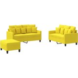  The Living Store Sedežna garnitura 3-delna z blazinami svetlo rumeno blago - Sedežna Garnitura, (21449151) | Shoptok.si