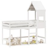 Maison Chic Postelja za odrasle - Posteljni Okvir z lestvijo in streho bel 90x190 cm borovina, (22082426) Cene