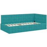 vidaXL Kutni okvir kreveta s uzglavljem Tirkizna 100 x 200 cm Baršun | shoptok.hr