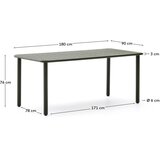 Kave Home Jeklena vrtna miza 90x180 cm Brai – | Shoptok.si