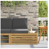 vidaXL Vanjski krajnji kauč Bijela 91 x 63 x 73 cm Čvrsto drvo akacije - Bijela i antracit Krajnji kauč | shoptok.hr