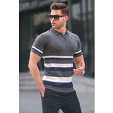 Madmext Striped Knitwear Anthracite Polo Neck T-Shirt 6356 Cene