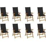 The Living Store Zložljivi vrtni stoli z blazinami 8 kosov trden akacijev les - Vrtni Stol, (21476707) | Shoptok.si