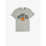 Koton Basketball Printed Short Sleeve Textured T-Shirt