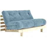 Svijetlo plava sklopiva sofa od samta 140 cm Roots –