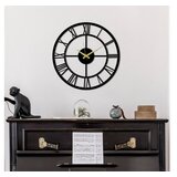WALLXPERT dekorativni metalni zidni sat pari black u