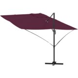 vidaXL Kantilever Suncobran Bordo Crvena Poliester, Čelik Velik | shoptok.hr