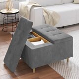  Otoman za pohranu s jastukom Tamno siva 80 x 80 x 45 cm Baršun | shoptok.hr