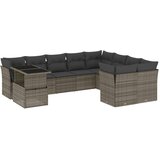 Maison Chic Seti vrtnega pohištva - Vrtna garnitura - Vrtni pohištvo set 10-delna z blazinami siv poli ratan, (21819232) | Shoptok.si