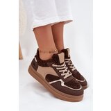 Boto Women's Platform Sneakers with Sheepskin Brown Frelina | Shoptok.si