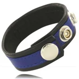 COCK AND BALL STRAP WITH SNAPS - BLACK AND BLUE