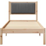  Krevetni okvir s tapiciranim uzglavljem Tamno siva 75 x 190 cm | shoptok.hr