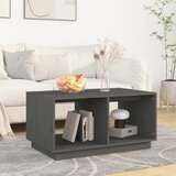 The Living Store Klubska mizica siva 80×50×40 cm trdna borovina - Klubska Mizica, (21575235) | Shoptok.si