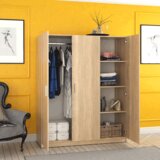 Kondela 3-vratna omara, hrast sonoma, GREEN | Shoptok.si