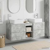  Set ormarića za kupaonicu 3 kom. Betonska siva 129 x 41 x 80 cm | shoptok.hr