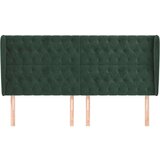  Vzglavje z ušesi temno zeleno 203x23x118/128 cm žamet, (20938473) | Shoptok.si