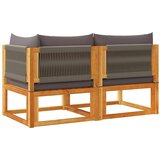  Vrtna sofa s jastucima za 2 osobe, drvo akacije i užad | shoptok.hr
