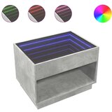 vidaXL Stolić s beskonačnim LED siva boja betona 70x50x50 cm | shoptok.hr