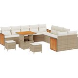  Set od 13 komada gardan kauča s jastučićima bež poli ratan akacija dvosed gardan kauč s jastučićima bež poli ratan set od 3 ko | shoptok.hr