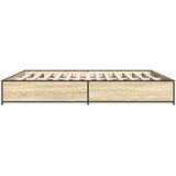  Okvir za krevet boja hrasta 200x200cm konstruirano drvo i metal | shoptok.hr